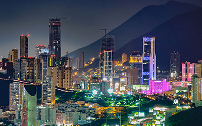 WM 2026 Monterrey City by night