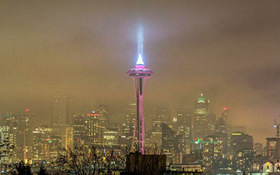 WM 2026 Seattle City by night